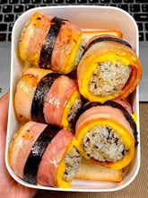 Cheesy Bacon Rice Roll Bites