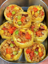 Veggie Rice-Stuffed Tofu Puffs