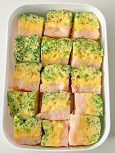 Steamed Broccoli Shrimp Egg Squares