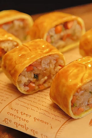 Egg-Wrapped Fried Rice Rolls