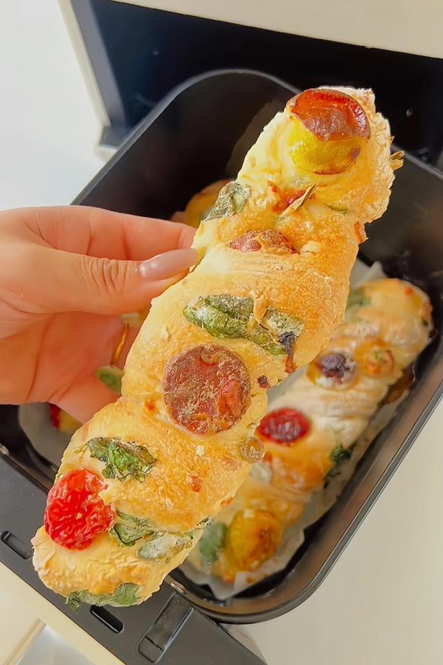 Air Fryer Veggie & Sausage Twist Bread