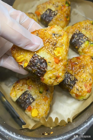 Cheesy Veggie Rice Balls (Air Fryer Onigiri)