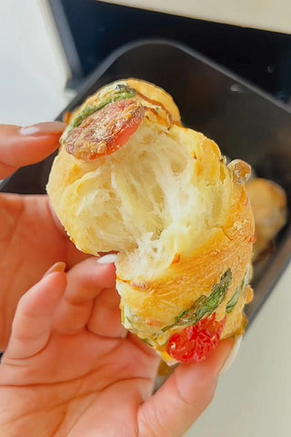 Air Fryer Veggie & Sausage Twist Bread