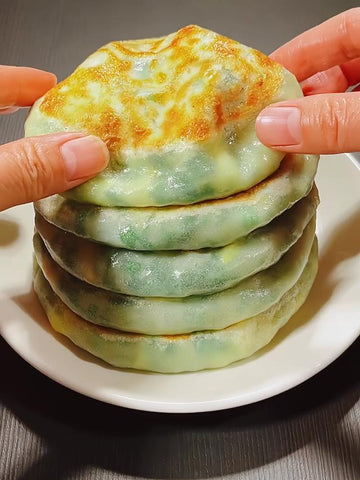 Chive, Egg & Krill Stuffed Pancakes