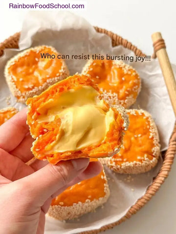 rainbowfoodschool.com Cheese Sweet Potato Sesame Mochi Bites Recipe rainbowfoodschool_com_