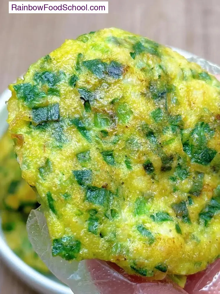 rainbowfoodschool.com Chive and Shrimp Egg Pancakes 
Recipe rainbowfoodschool.com_
