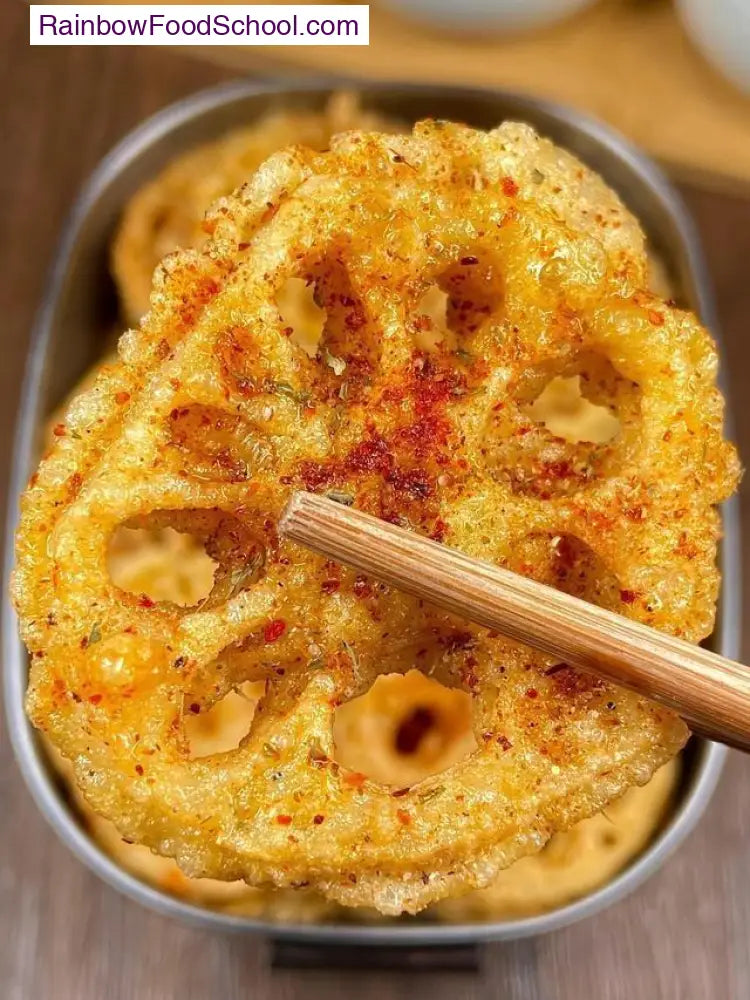 rainbowfoodschool.com Golden Crispy Lotus Delight
Recipe Asian Appetizers and Snacks rainbowfoodschool.com_