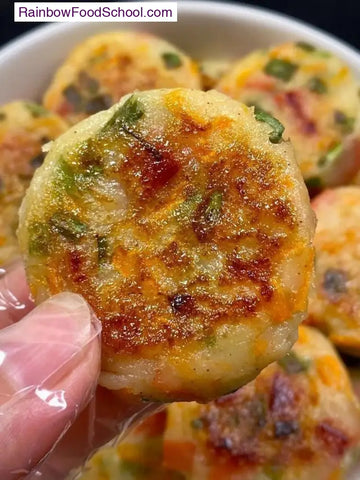 rainbowfoodschool.com Golden Potato Veggie Pancake
Recipe Asian Appetizers and Snacks rainbowfoodschool.com_