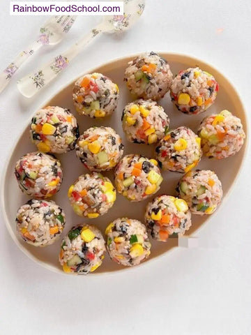 rainbowfoodschool.com Rainbow Chicken Veggie Rice Balls
Recipe Asian Appetizers and Snacks rainbowfoodschool.com_
