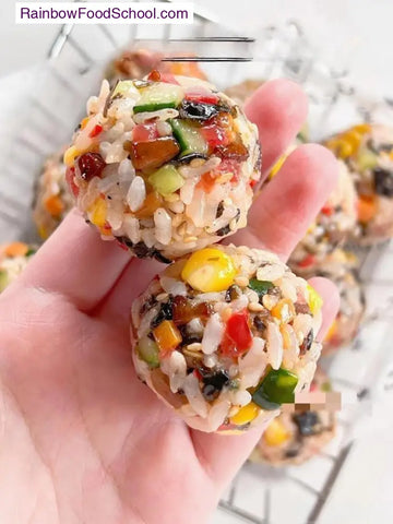rainbowfoodschool.com Rainbow Chicken Veggie Rice Balls
Recipe Asian Appetizers and Snacks rainbowfoodschool.com_