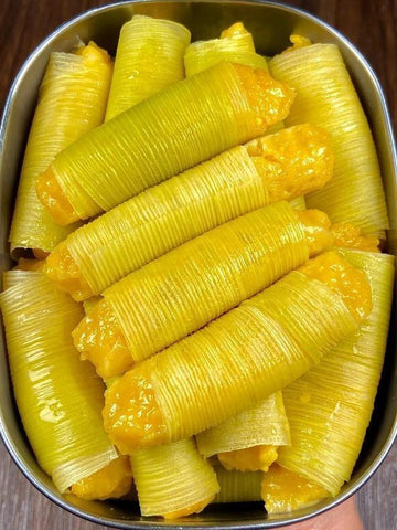 rainbowfoodschool.com Sweet Corn Glutinous Rice Rolls
Recipe Asian Appetizers and Snacks 
