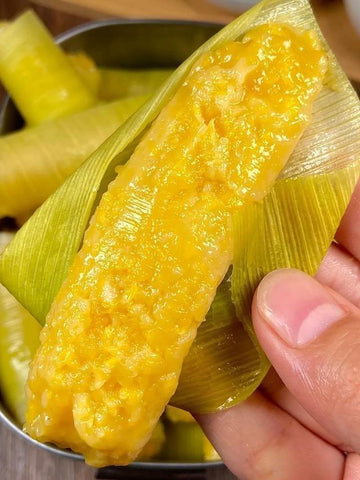 rainbowfoodschool.com Sweet Corn Glutinous Rice Rolls
Recipe Asian Appetizers and Snacks 
