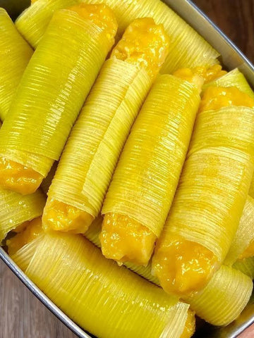 rainbowfoodschool.com Sweet Corn Glutinous Rice Rolls
Recipe Asian Appetizers and Snacks 
