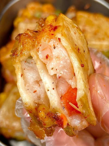rainbowfoodschool.com Spicy Shrimp-Stuffed King Oyster Mushroom Bites
Recipe Asian Appetizers and Snacks 
