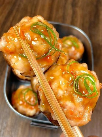 rainbowfoodschool.com Shrimp Stuffed Mushrooms
Recipe Asian Appetizers and Snacks 
