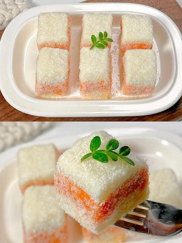 rainbowfoodschool.com  Sweet Potato & Yam Coconut Cubes
Recipe Asian Appetizers and Snacks 
