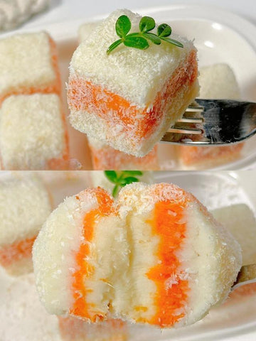 rainbowfoodschool.com  Sweet Potato & Yam Coconut Cubes
Recipe Asian Appetizers and Snacks 