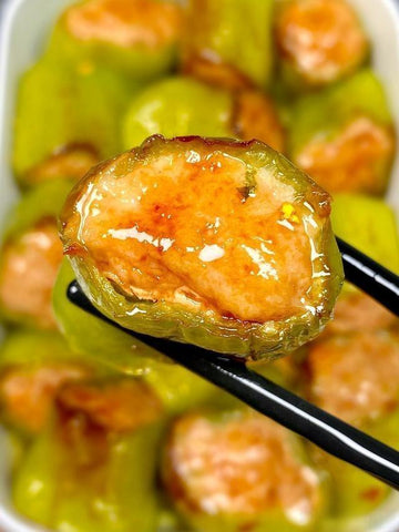 rainbowfoodschool.com Stuffed Pepper Meat Bites
Recipe Asian Appetizers and Snacks 
