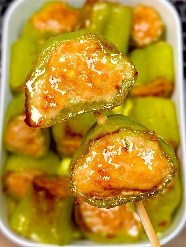 rainbowfoodschool.com Stuffed Pepper Meat Bites
Recipe Asian Appetizers and Snacks 
