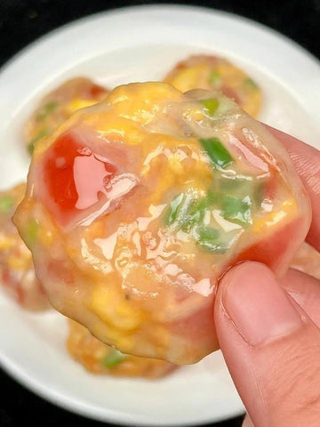 rainbowfoodschool.com Tomato Egg Crystal Dumplings
Recipe Asian Appetizers and Snacks 
