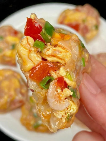rainbowfoodschool.com Tomato Egg Crystal Dumplings
Recipe Asian Appetizers and Snacks 
