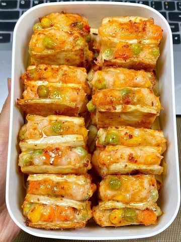 Spicy Shrimp-Stuffed King Oyster Mushroom Bites