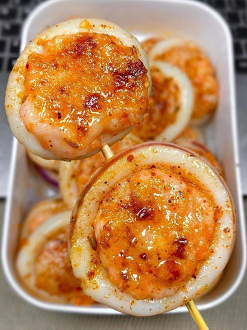 rainbowfoodschool.com Air-Fried Shrimp-Stuffed Squid Rings
Recipe Asian Appetizers and Snacks 
