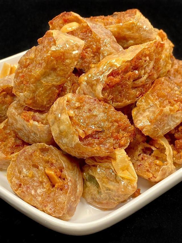 Crispy Taro Meat Rolls (Wrapped in Tofu Skin)