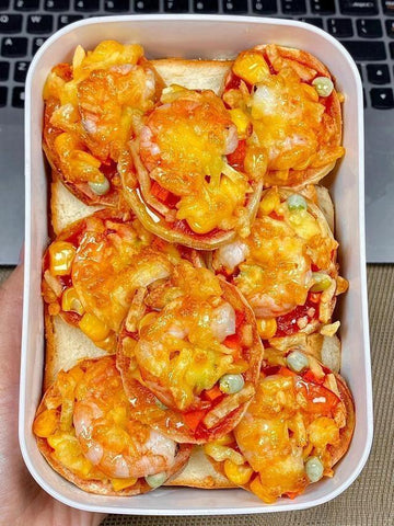 shrimp corn mini pizza