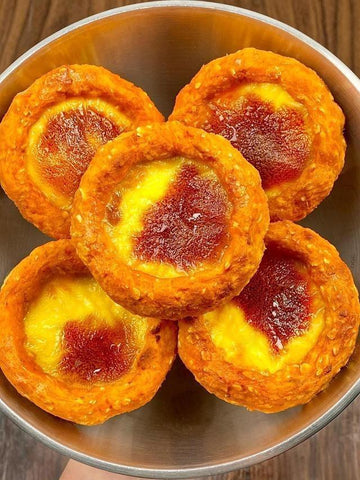 Baked Blueberry Egg Tarts with Sweet Potato Oatmeal Crust
