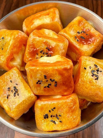 Cheesy Sweet Potato Pancake Rolls