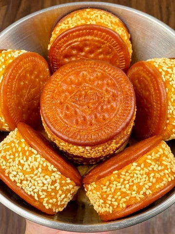 Crispy Pumpkin Biscuit Sandwiches