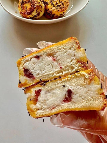 Crispy Yam Cranberry Toast Bites