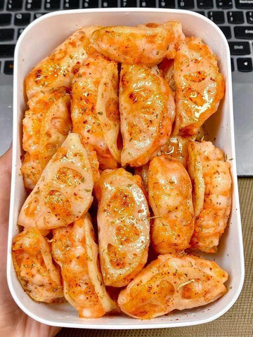 Crispy Lotus Root Shrimp Sandwiches