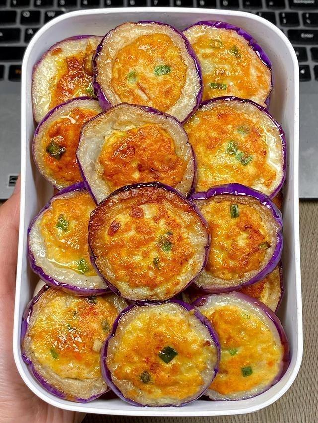 Golden Pork-Stuffed Eggplant Rings