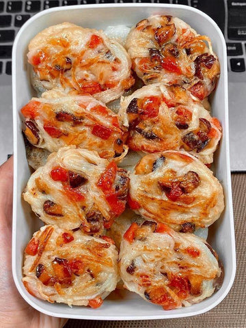 Crispy White Radish Patties with Ham & Mushroom