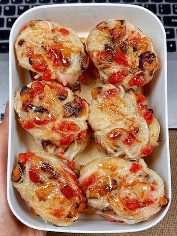 Crispy White Radish Patties with Ham & Mushroom