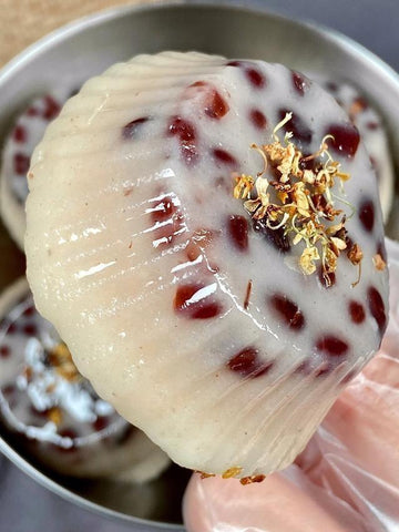 Honey Red Bean Steamed Mochi Cakes