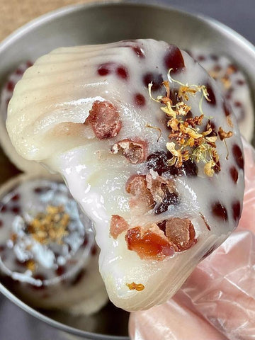 Honey Red Bean Steamed Mochi Cakes