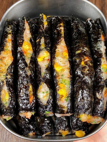 Pan-fried Shrimp Veggie Sushi Rolls