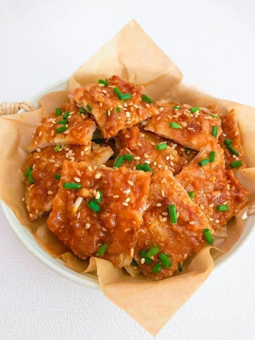 Tomato Soy Sauce Pancake Squares
