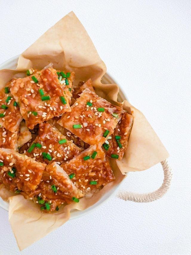 Tomato Soy Sauce Pancake Squares
