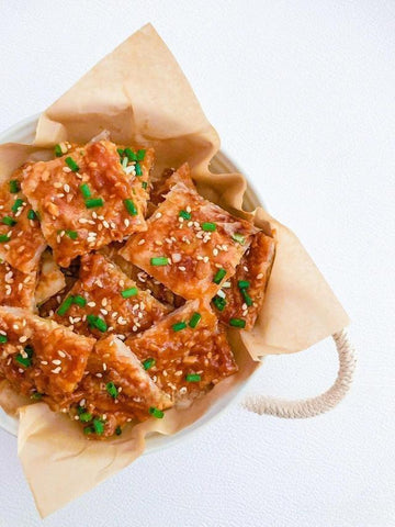 Tomato Soy Sauce Pancake Squares