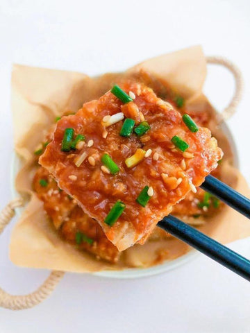 Tomato Soy Sauce Pancake Squares