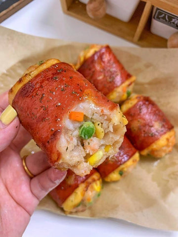 Bacon-Wrapped Cheese Shrimp Rolls (Air Fryer Friendly)