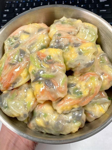 Steamed Veggie Egg Crystal Dumplings