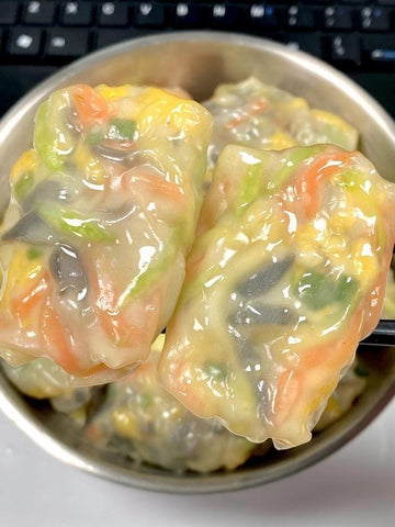 Steamed Veggie Egg Crystal Dumplings