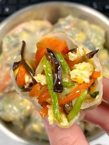 Steamed Veggie Egg Crystal Dumplings