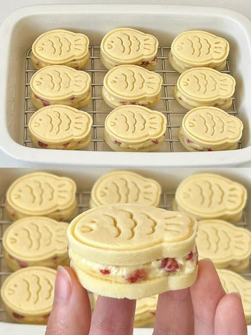 🐟 Strawberry Cream Fish Sandwich Cookies