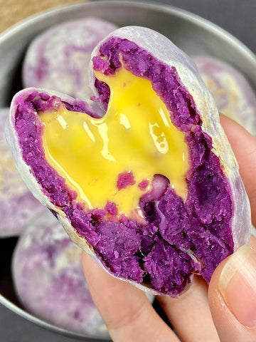 Purple Sweet Potato Cheese Pancakes